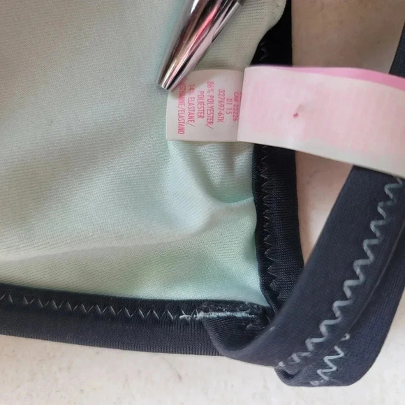 Victorias Secret Beach Sexy Mint 6TK Triangle Bikini String Stitched Swim Top l - Picture 8 of 14